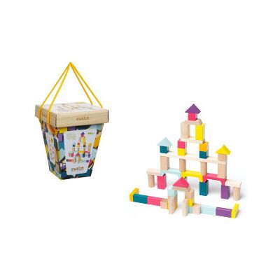 Cubika - Secchio Medio Blocchi Legno 50 Pezzi Cubika - Secchio Medio Blocchi Legno 50 Pezzi