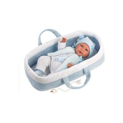 Llorens - Reborn Morbido Mimo 42cm Culla Azzurra Llorens - Reborn Morbido Mimo 42cm Culla Azzurra
