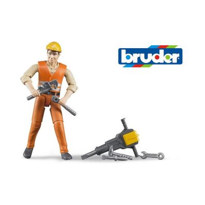 Bruder - Omino Cantiere Con Accessori Bruder Bruder - Omino Cantiere Con Accessori Bruder