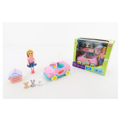 Kidz Corner - Bambolina Con Auto E Cuccioli Luci Suoni Kidz Corner - Bambolina Con Auto E Cuccioli Luci Suoni