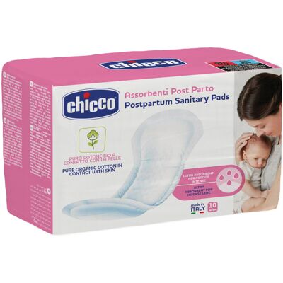 Assorbenti Post Parto in Cotone Biologico Chicco - 10 pezzi Assorbenti Post Parto in Cotone Biologico Chicco - 10 pezzi