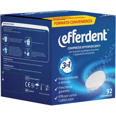 Efferdent - Pulitore per protesi e apparecchi ortodontici - 92 compresse Efferdent - Pulitore per protesi e apparecchi ortodontici - 92 compresse