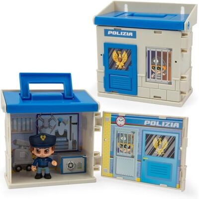 Set di polizia Giochi Preziosi Ufficio con personaggio articolato 7cm - Gioco Set di polizia Giochi Preziosi Ufficio con personaggio articolato 7cm - Gioco