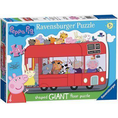 Ravensburger Peppa Pig Shaped Bus Puzzle 25 Pezzi Giant Floor Ravensburger Peppa Pig Shaped Bus Puzzle 25 Pezzi Giant Floor