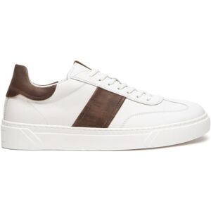 Nero giardini sneakers uomo in pelle bianco con inserto marrone Nero giardini sneakers uomo in pelle bianco con inserto marrone