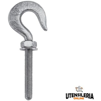 Fischer Gancio forgiato 4.8 zincato bianco con dado e rosetta (25pz) Fischer Gancio forgiato 4.8 zincato bianco con dado e rosetta (25pz)