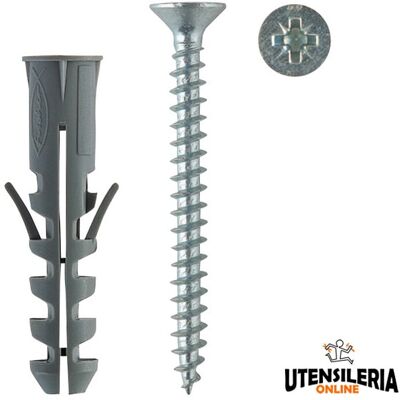 Fischer Tassello nylon S 8 CV con collarino e vite - Tipo muro Fischer Tassello nylon S 8 CV con collarino e vite - Tipo muro