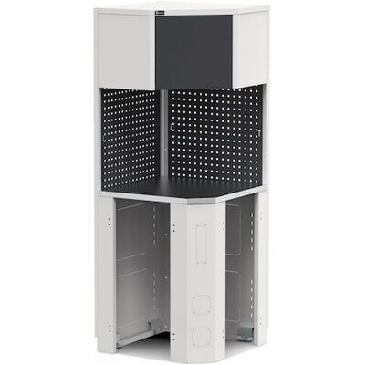 Modulo angolare Fami GARAGE112 con pensile angolare piano acciaio, 744x744x2000mm Modulo angolare Fami GARAGE112 con pensile angolare piano acciaio, 744x744x2000mm