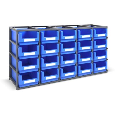 Scaffalatura monoblocco Fami Domino 1765x500x885mm con 20 contenitori Picking Box Classic Scaffalatura monoblocco Fami Domino 1765x500x885mm con 20 contenitori Picking Box Classic