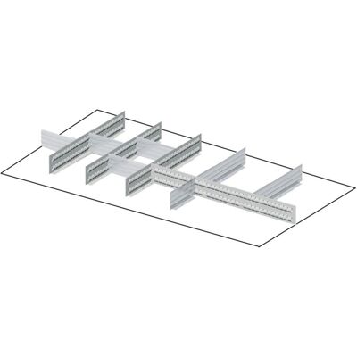 Suddivisori metallici 11 elementi per cassetti armadi Fami Perfom 64x27EH, frontale 100mm Suddivisori metallici 11 elementi per cassetti armadi Fami Perfom 64x27EH, frontale 100mm