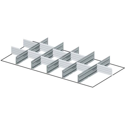 Suddivisori metallici 15 elementi per cassetti armadi Fami Perfom 54x27EH, frontale 100mm Suddivisori metallici 15 elementi per cassetti armadi Fami Perfom 54x27EH, frontale 100mm