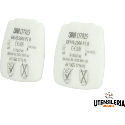 Filtri antiparticolato 3M D7925 per polveri Classe P2 (320pz) Filtri antiparticolato 3M D7925 per polveri Classe P2 (320pz)