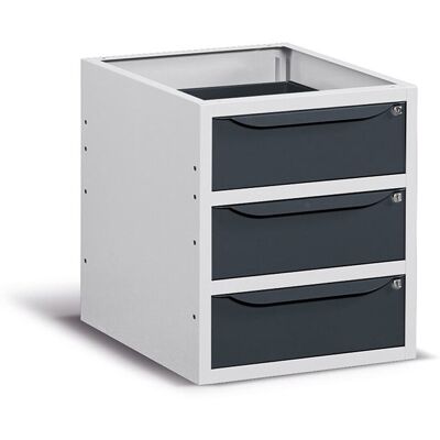 Cassettiera per banco lavoro Fami 500x607x570mm 3 cassetti, portata 75 Kg Cassettiera per banco lavoro Fami 500x607x570mm 3 cassetti, portata 75 Kg