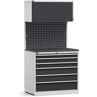 Arredo modulare Fami GARAGE013 con cassettiera 6 cassetti e piano gommato, 1020mm Arredo modulare Fami GARAGE013 con cassettiera 6 cassetti e piano gommato, 1020mm