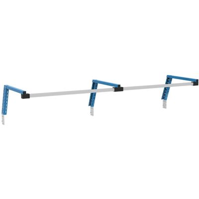 Supporto aereo con binario in alluminio Fami 2000x686x307mm blu per banchi lavoro Supporto aereo con binario in alluminio Fami 2000x686x307mm blu per banchi lavoro