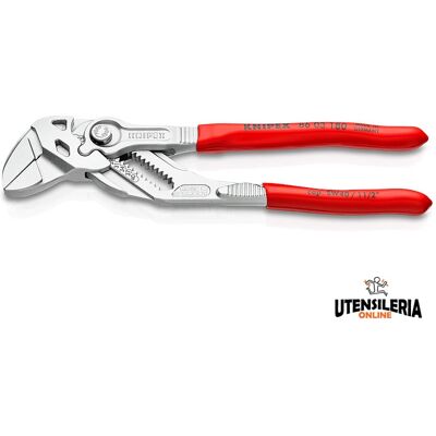 Knipex pinza chiave cromata rivestita in resina sintetica per tubi e dadi, 180mm Knipex pinza chiave cromata rivestita in resina sintetica per tubi e dadi, 180mm