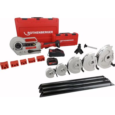 Rothenberger curvatubi Robend 4000E AMPShare con matrici 1/2"-1,1/8", batteria 4ah e caricabatteria Rothenberger curvatubi Robend 4000E AMPShare con matrici 1/2"-1,1/8", batteria 4ah e caricabatteria