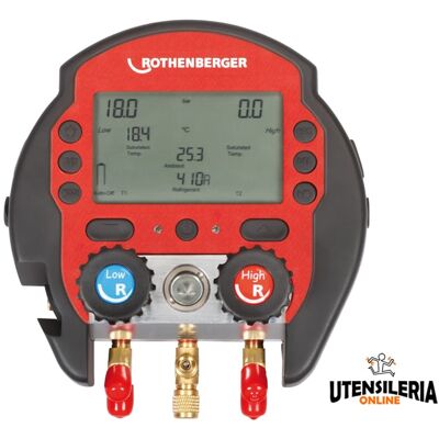 Rothenberger manometro digitale Rocool 600 con 2 termometri in set completo Rothenberger manometro digitale Rocool 600 con 2 termometri in set completo