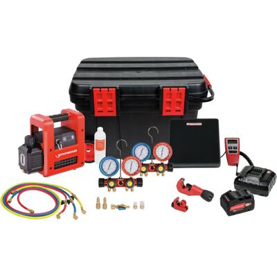 Rothenberger pompa per vuoto e carica condizionatori Rocaddy 120 R32 CL analogico in Set Rothenberger pompa per vuoto e carica condizionatori Rocaddy 120 R32 CL analogico in Set
