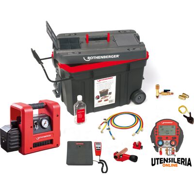 Rothenberger set completo Rocaddy 121 R32 Digital per vuoto e carica condizionatori Rothenberger set completo Rocaddy 121 R32 Digital per vuoto e carica condizionatori