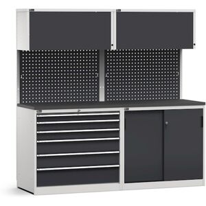 Arredo modulare Fami GARAGE052 piano gommato, cassettiera e armadio ante scorrevoli, 2040mm Arredo modulare Fami GARAGE052 piano gommato, cassettiera e armadio ante scorrevoli, 2040mm