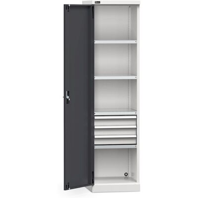 Armadio officina Fami Perfom 512x640x2000mm con anta battente cassetti e ripiani Armadio officina Fami Perfom 512x640x2000mm con anta battente cassetti e ripiani