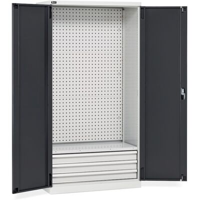 Armadio officina Fami Perfom 1023x640x2000mm con ante battente, cassetti e parete forata Armadio officina Fami Perfom 1023x640x2000mm con ante battente, cassetti e parete forata
