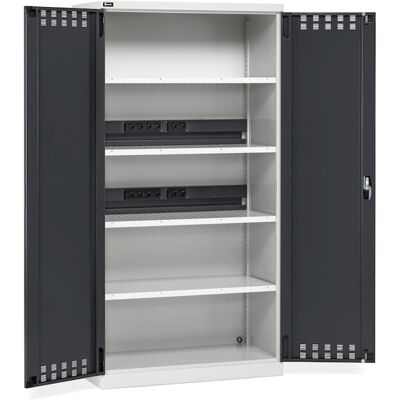 Armadio officina Fami Perfom 1023x640x2000mm con ante battente fessurate e impianto elettrico Armadio officina Fami Perfom 1023x640x2000mm con ante battente fessurate e impianto elettrico