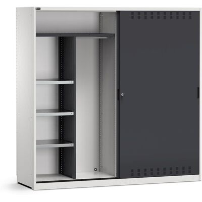 Armadio officina Fami Perfom 2040x650x2000mm con ante scorrevoli fessurate e porta abiti Armadio officina Fami Perfom 2040x650x2000mm con ante scorrevoli fessurate e porta abiti