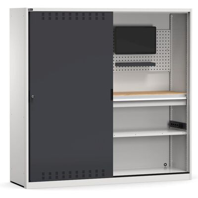 Armadio officina ad ante scorrevoli Fami Perfom 2040x600x2000mm per controllo qualità Armadio officina ad ante scorrevoli Fami Perfom 2040x600x2000mm per controllo qualità