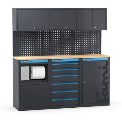 Arredo officina Fami Garage 391 G10 1824mm con armadio, cassettiera e modulo di servizio Arredo officina Fami Garage 391 G10 1824mm con armadio, cassettiera e modulo di servizio