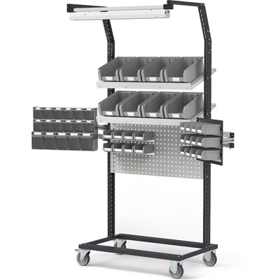 Carrello porta minuteria Fami Bin Cart 1014 per lean production, 2513x850x2267mm Carrello porta minuteria Fami Bin Cart 1014 per lean production, 2513x850x2267mm