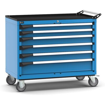 Carrello portautensili Fami Master con 6 cassetti ad estrazione regolabile blu, 1020x573x922mm Carrello portautensili Fami Master con 6 cassetti ad estrazione regolabile blu, 1020x573x922mm