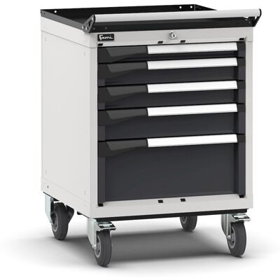 Carrello portautensili Fami Master con 5 cassetti ad estrazione regolabile bicolore, 561x573x822mm Carrello portautensili Fami Master con 5 cassetti ad estrazione regolabile bicolore, 561x573x822mm