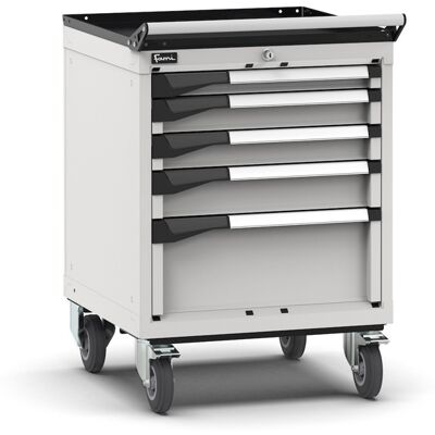 Carrello portautensili Fami Master con 5 cassetti ad estrazione regolabile grigio, 561x573x822mm Carrello portautensili Fami Master con 5 cassetti ad estrazione regolabile grigio, 561x573x822mm