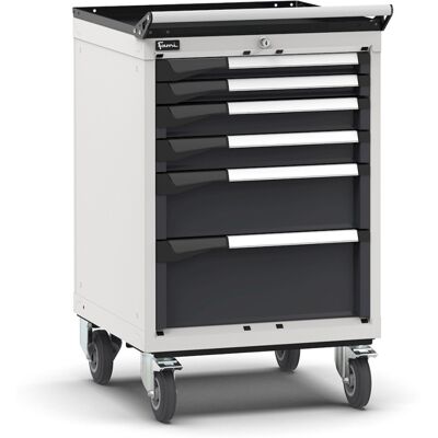 Carrello portautensili Fami Master con 6 cassetti ad estrazione regolabile bicolore, 561x573x922mm Carrello portautensili Fami Master con 6 cassetti ad estrazione regolabile bicolore, 561x573x922mm