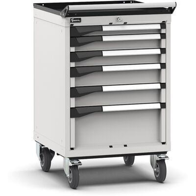 Carrello portautensili Fami Master con 6 cassetti per materiali voluminosi grigio, 561x573x922mm Carrello portautensili Fami Master con 6 cassetti per materiali voluminosi grigio, 561x573x922mm
