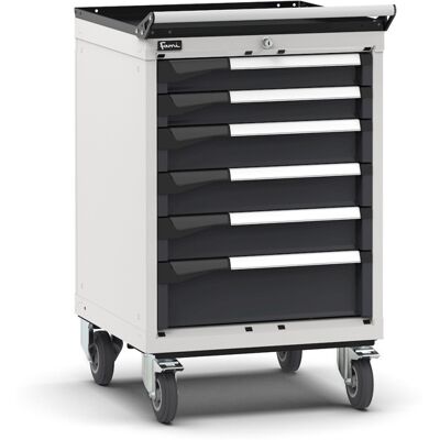 Carrello portautensili Fami Master con 6 cassetti per materiali universali bicolore, 561x573x922mm Carrello portautensili Fami Master con 6 cassetti per materiali universali bicolore, 561x573x922mm
