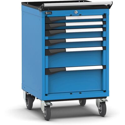 Carrello portautensili Fami Master con 6 cassetti ad estrazione regolabile blu, 561x573x922mm Carrello portautensili Fami Master con 6 cassetti ad estrazione regolabile blu, 561x573x922mm