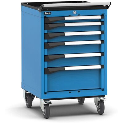 Carrello portautensili Fami Master con 6 cassetti per materiali voluminosi blu, 561x573x922mm Carrello portautensili Fami Master con 6 cassetti per materiali voluminosi blu, 561x573x922mm