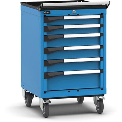 Carrello portautensili Fami Master con 6 cassetti per materiali universali blu, 561x573x922mm Carrello portautensili Fami Master con 6 cassetti per materiali universali blu, 561x573x922mm