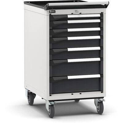 Carrello portautensili Fami Master con 7 cassetti ad estrazione regolabile bicolore, 561x726x1022mm Carrello portautensili Fami Master con 7 cassetti ad estrazione regolabile bicolore, 561x726x1022mm