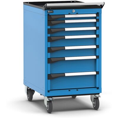 Carrello portautensili Fami Master con 7 cassetti ad estrazione regolabile blu, 561x726x1022mm Carrello portautensili Fami Master con 7 cassetti ad estrazione regolabile blu, 561x726x1022mm
