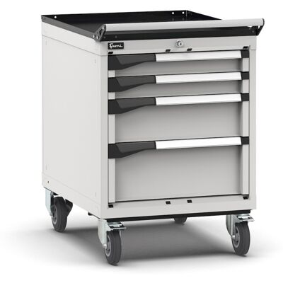 Carrello portautensili Fami Master con 4 cassetti ad estrazione regolabile grigio, 561x726x822mm Carrello portautensili Fami Master con 4 cassetti ad estrazione regolabile grigio, 561x726x822mm
