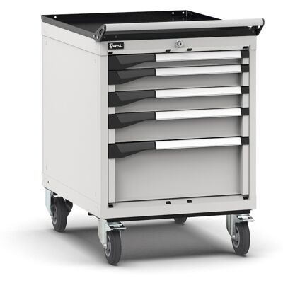 Carrello portautensili Fami Master con 5 cassetti ad estrazione regolabile grigio, 561x726x822mm Carrello portautensili Fami Master con 5 cassetti ad estrazione regolabile grigio, 561x726x822mm