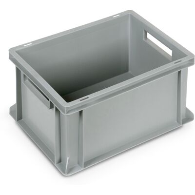Cassetta in plastica Fami Euro Box 400x300x220mm con maniglie aperte e fondo rinforzato Cassetta in plastica Fami Euro Box 400x300x220mm con maniglie aperte e fondo rinforzato