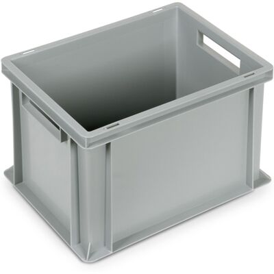 Cassetta in plastica Fami Euro Box 400x300x270mm con maniglie aperte e fondo rinforzato Cassetta in plastica Fami Euro Box 400x300x270mm con maniglie aperte e fondo rinforzato