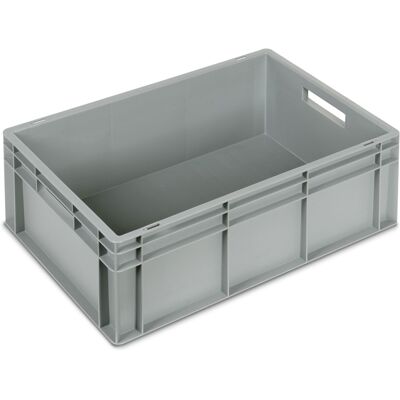 Cassetta in plastica Fami Euro Box 600x400x215mm con maniglie aperte e fondo rinforzato Cassetta in plastica Fami Euro Box 600x400x215mm con maniglie aperte e fondo rinforzato