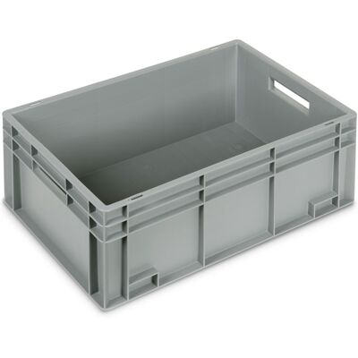 Cassetta in plastica Fami Euro Box 600x400x232mm con maniglie aperte e fondo rinforzato Cassetta in plastica Fami Euro Box 600x400x232mm con maniglie aperte e fondo rinforzato
