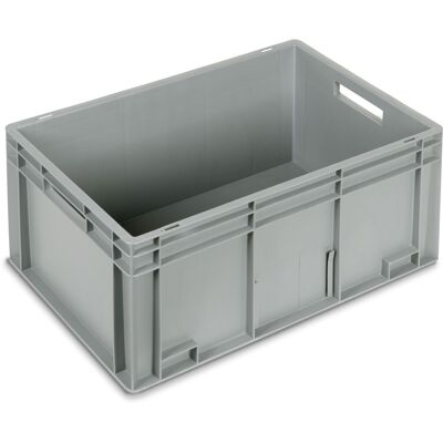 Cassetta in plastica Fami Euro Box 600x400x280mm con maniglie aperte e fondo rinforzato Cassetta in plastica Fami Euro Box 600x400x280mm con maniglie aperte e fondo rinforzato